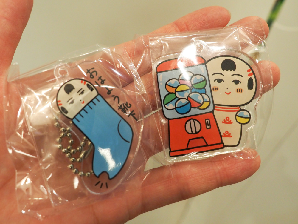 ガチャガチャでゲットした、仙台弁こけしグッズ