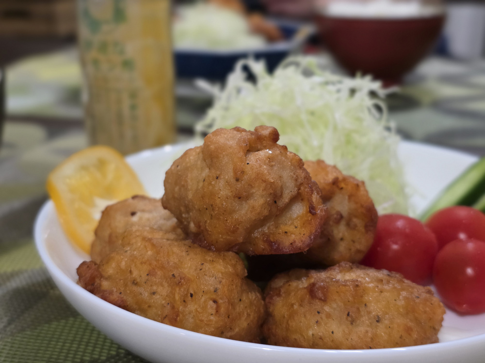 ①冷凍の唐揚げ × 伊達なレモン酢