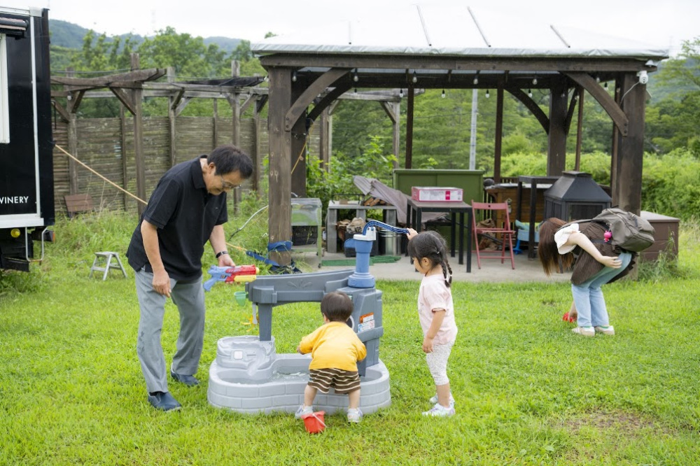 水遊びスペースでは子供たちが大はしゃぎ♪