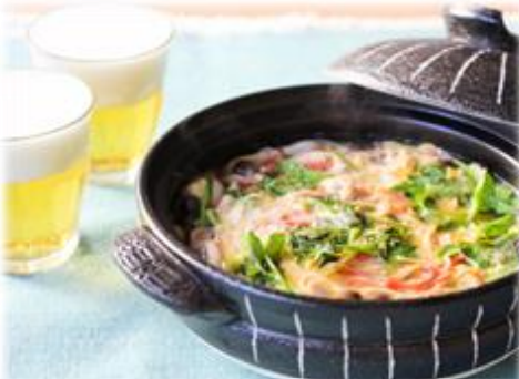 せりとかにの卵とじ鍋