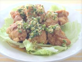 さめのから揚げ黒酢ねぎだれがけ