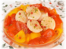ホタテとパプリカの野菜マリネ